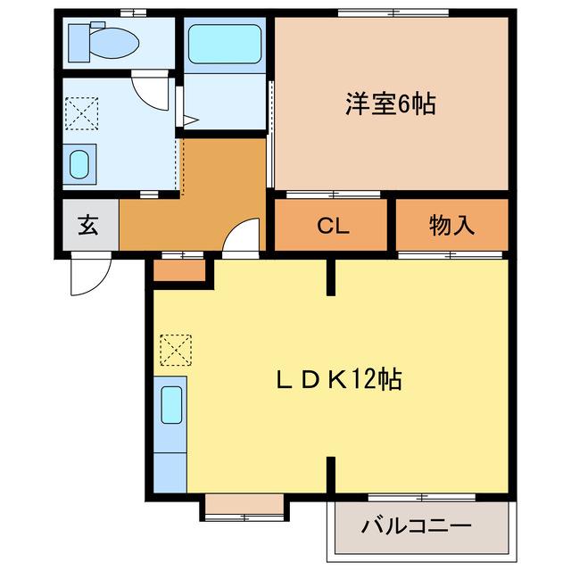 セジュールハンペットも一緒に(1LDK/1階)の間取り写真