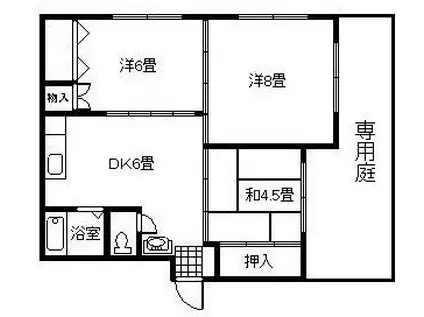 福栄ビル(3DK/1階)の間取り写真