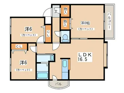 ウィル東札幌(3LDK/4階)の間取り写真