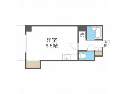 103松井ビル(1DK/8階)の間取り写真