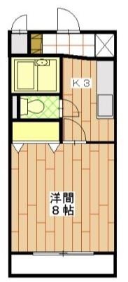 ソーカル(1K/2階)の間取り写真