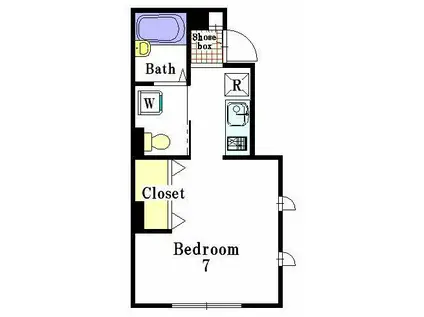 SETTLE CITY 要町(ワンルーム/1階)の間取り写真