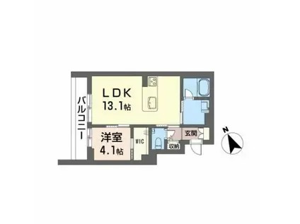 さくらガーデン出水(1LDK/2階)の間取り写真