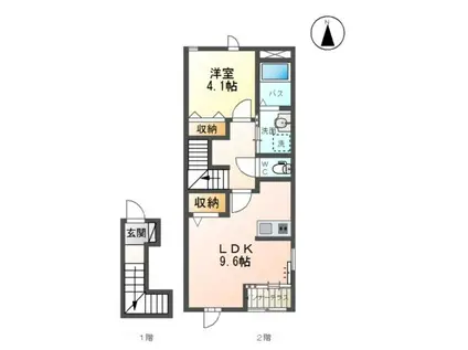 ベルガーフ・エフ(1LDK/2階)の間取り写真
