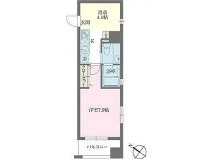 KDXレジデンス森下千歳(1K/6階)の間取り写真