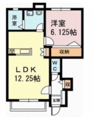 エムズコート春岡(1LDK/1階)の間取り写真