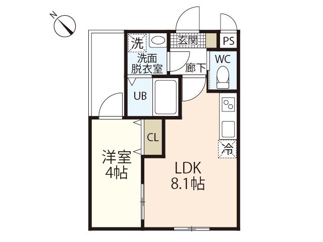 MOVE西原イースト(1LDK/2階)の間取り写真