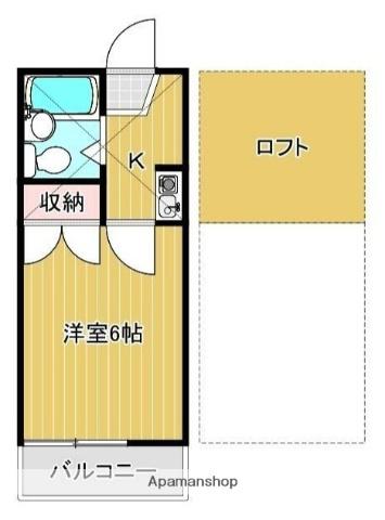 アスール(1K/2階)の間取り写真