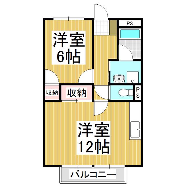 SURPLUS TWOサンハイツ小林B(1LDK/1階)の間取り写真