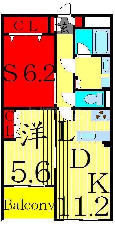 MAISON BLANC(1SLDK/1階)の間取り写真