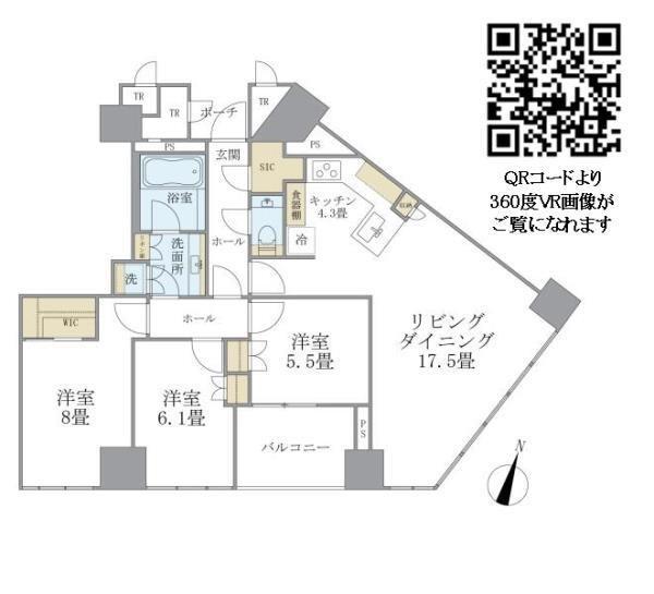 ブリリア一番町(3LDK/9階)の間取り写真