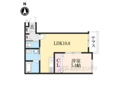 PRIVATE RESIDENCE京都駅西(1LDK/1階)の間取り写真