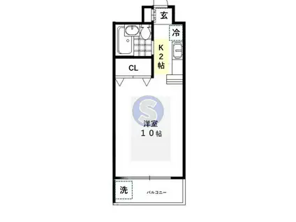 デミ洛北(1K/6階)の間取り写真