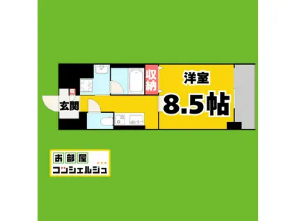 エスカルコート(1K/6階)の間取り写真