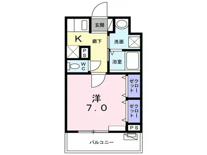 シャルフィ(1K/1階)の間取り写真