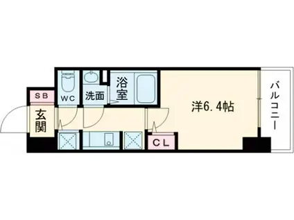 S-RESIDENCE堺湊駅前AZURE(1K/7階)の間取り写真