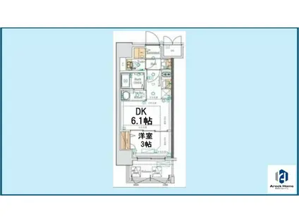 MAXIV大須観音(1DK/6階)の間取り写真