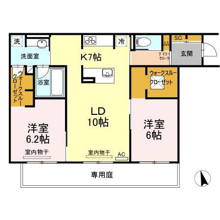 T-5FLAT(2LDK/1階)の間取り写真