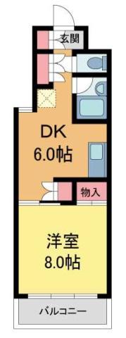 メゾンドラミエ(1DK/1階)の間取り写真