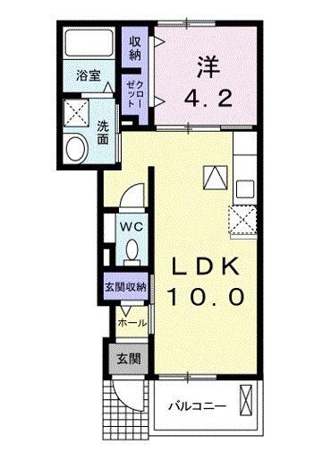 グランエル(1LDK/1階)の間取り写真