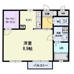 ハイツパティオ(1K/1階)の間取り写真