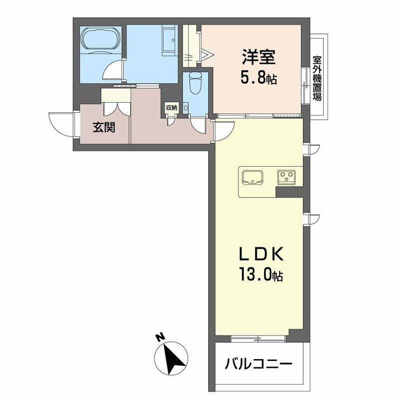シャーメゾン下荒田(1LDK/3階)の間取り写真