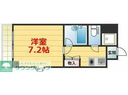 プラージュ湘南(1K/7階)の間取り写真