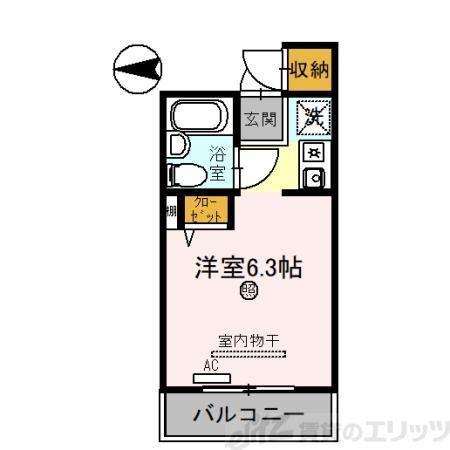 シャロームII(ワンルーム/3階)の間取り写真