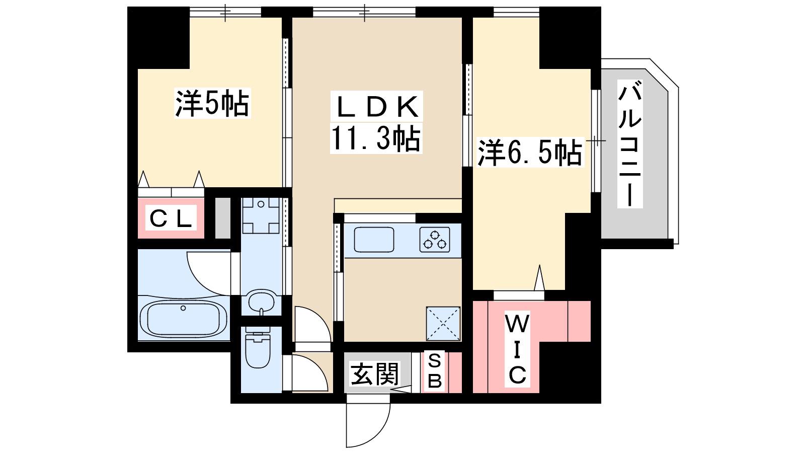 ダイワシティー新大阪(2LDK/1階)の間取り写真