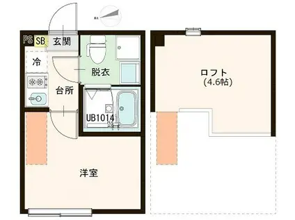 テラス1029(1K/2階)の間取り写真