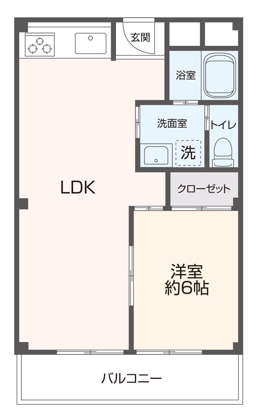 コーポ陣内I(1LDK/2階)の間取り写真