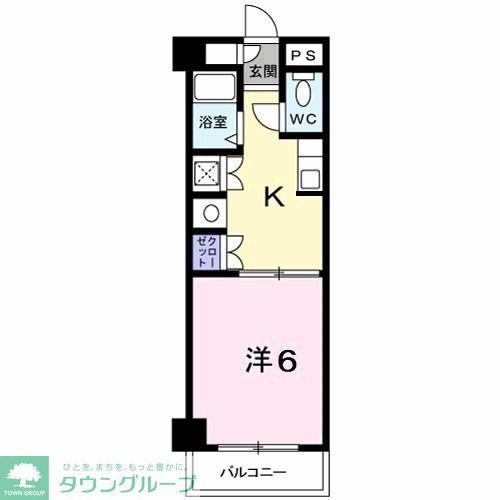 クライムラビーン(1K/5階)の間取り写真