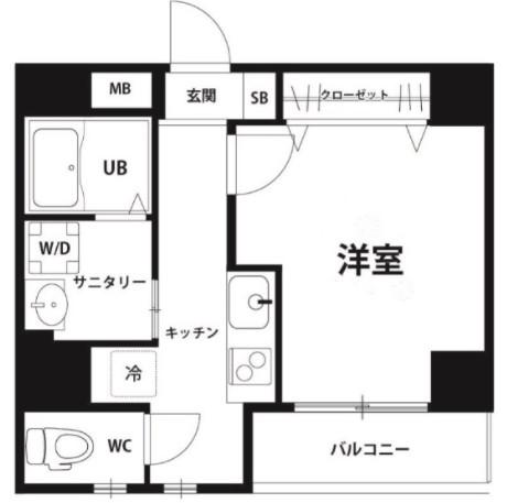 リブリ・うえの(1K/2階)の間取り写真