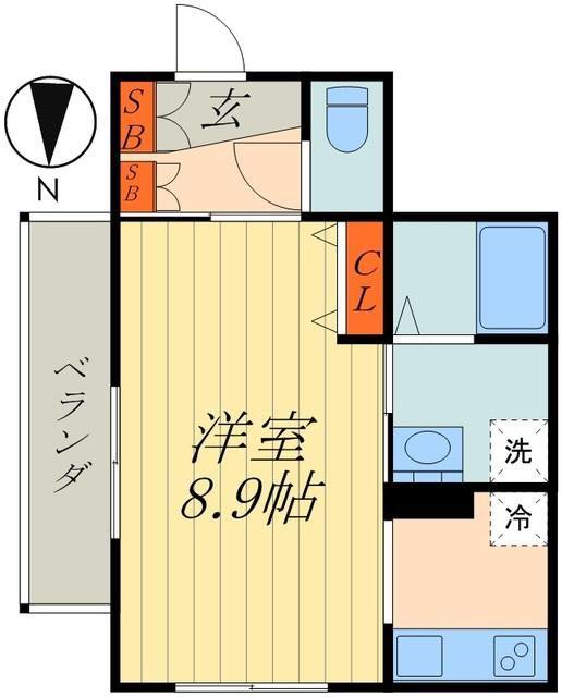 グラスアイビル(1K/3階)の間取り写真
