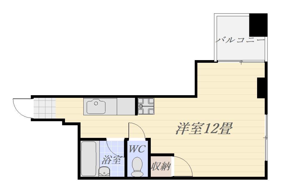 上杉第8マンション中央(ワンルーム/2階)の間取り写真