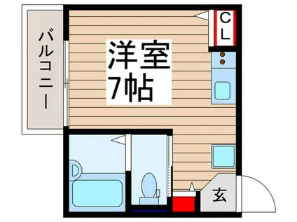 サンティエ(ワンルーム/2階)の間取り写真