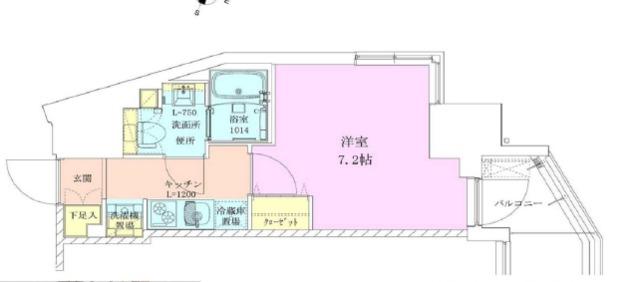 赤坂レジデンス壱番館(1K/8階)の間取り写真