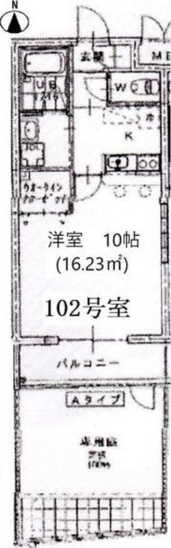 クラール名城公園 (1K/1階)の間取り写真