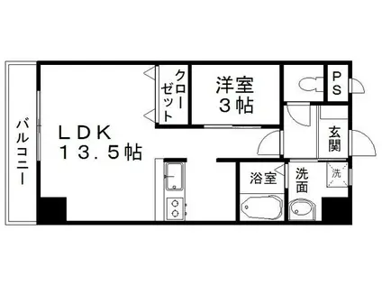グランディール(1LDK/2階)の間取り写真