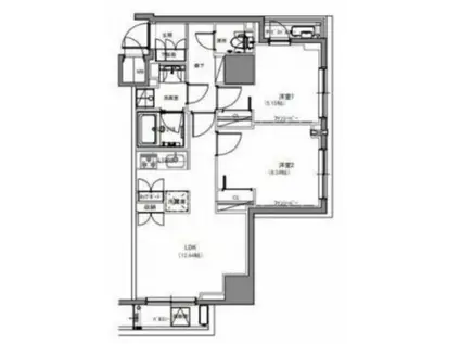 S-RESIDENCE両国緑(2LDK/9階)の間取り写真