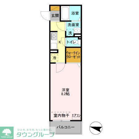 リヴィエール(1K/2階)の間取り写真
