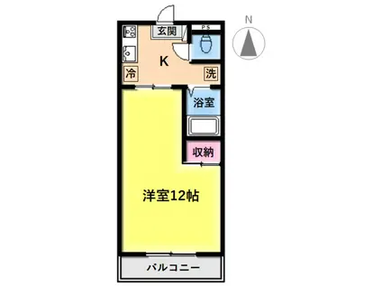 ソラーナコート(1K/2階)の間取り写真