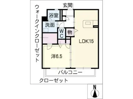 ソレイユ木戸(1LDK/2階)の間取り写真