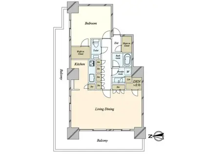 BRILLIA TOWER 大崎(1LDK/7階)の間取り写真