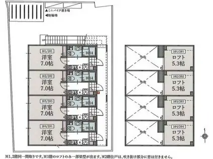 グレイスウッド武蔵中原(1K/2階)の間取り写真