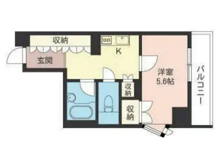 ラサンテ川崎(1K/6階)の間取り写真