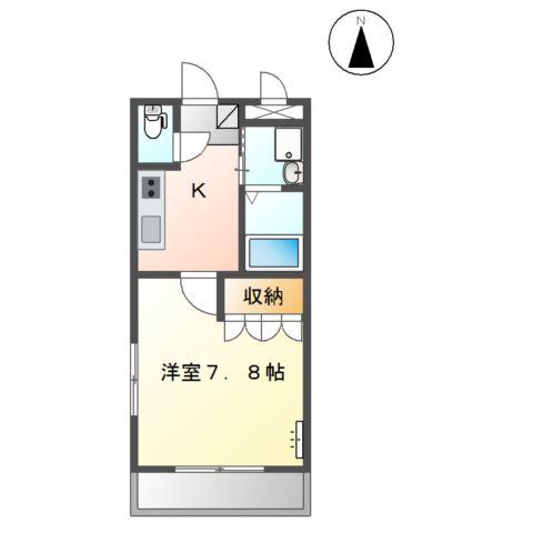 シャンテ・イナバ(1K/2階)の間取り写真