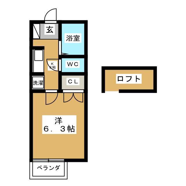 パルテネール中野(1K/1階)の間取り写真