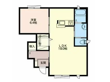 サンパティークK II(1LDK/1階)の間取り写真