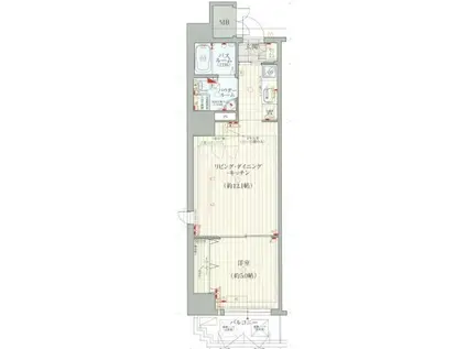 エステムコート 難波イーストレオルガ(1LDK/12階)の間取り写真